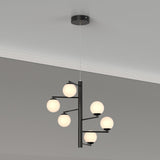 6 - Lights, Chandelier, 47W, 3000K, Matte Black Body Finish, Dimmable - BUILDMYPLACE