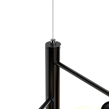 6 - Lights, Chandelier, 47W, 3000K, Matte Black Body Finish, Dimmable - BUILDMYPLACE