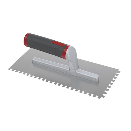 6 mm X 6 mm -  Square Notched Flooring Trowel with Rubber Handle
