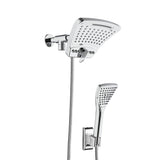 6 Spray 8 Inch High Pressure Dual Shower Head And Handheld Shower Head W/ Body Spray - Brushed Nickel - BUILDMYPLACE