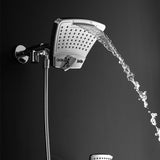 6 Spray 8 Inch High Pressure Dual Shower Head And Handheld Shower Head W/ Body Spray - Brushed Nickel - BUILDMYPLACE