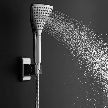 6 Spray 8 Inch High Pressure Dual Shower Head And Handheld Shower Head W/ Body Spray - Brushed Nickel - BUILDMYPLACE