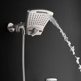 6 Spray 8 Inch High Pressure Dual Shower Head And Handheld Shower Head W/ Body Spray - Brushed Nickel - BUILDMYPLACE