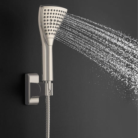 6 Spray 8 Inch High Pressure Dual Shower Head And Handheld Shower Head W/ Body Spray - Brushed Nickel - BUILDMYPLACE