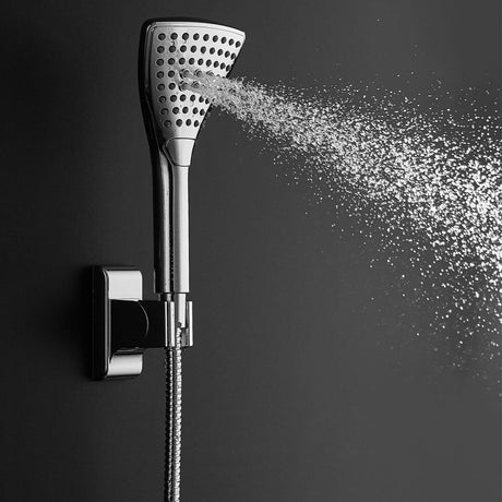 6 Spray 8 Inch High Pressure Dual Shower Head And Handheld Shower Head W/ Body Spray - Brushed Nickel - BUILDMYPLACE