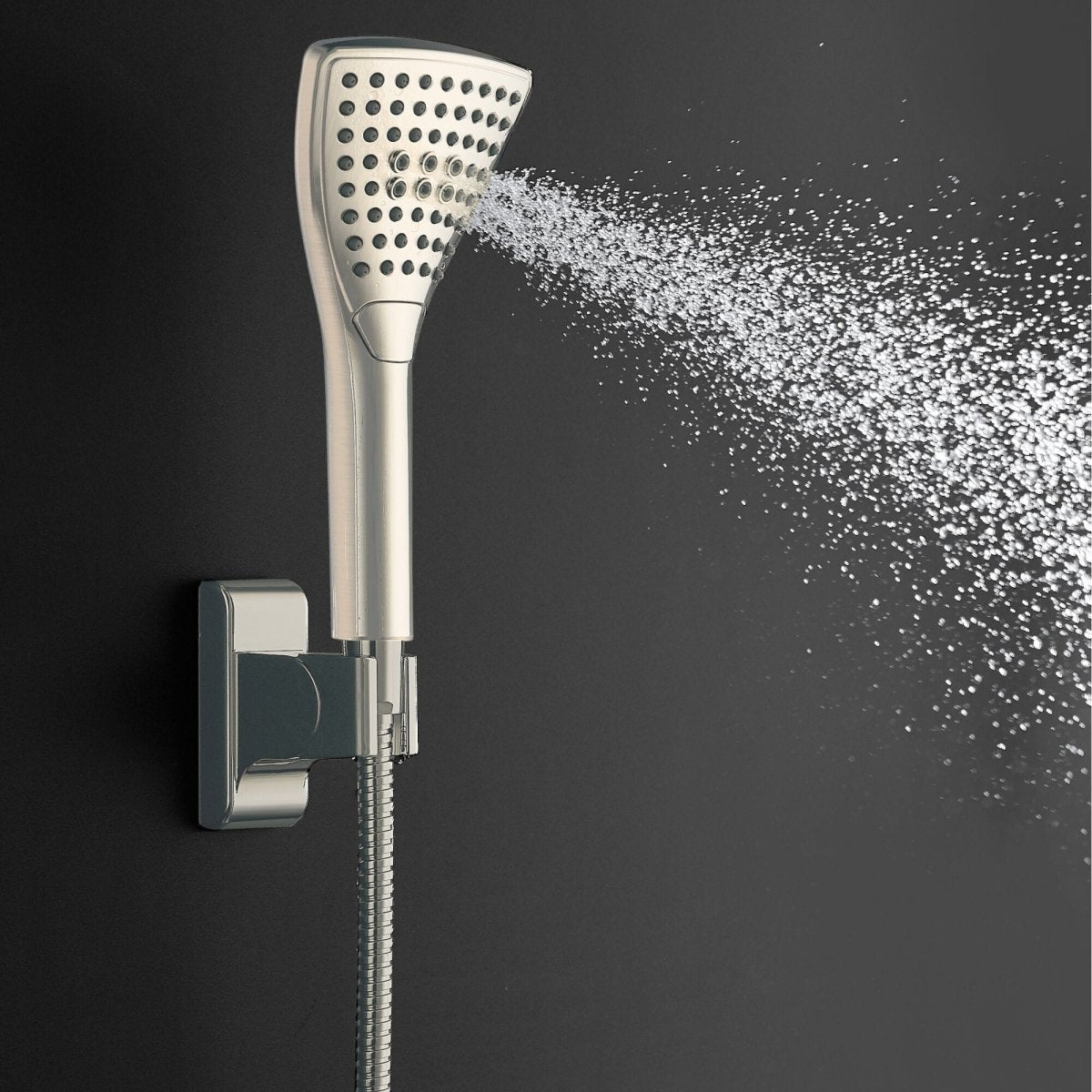 6 Spray 8 Inch High Pressure Dual Shower Head And Handheld Shower Head W/ Body Spray - Brushed Nickel - BUILDMYPLACE