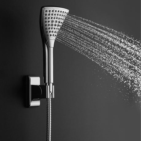 6 Spray 8 Inch High Pressure Dual Shower Head And Handheld Shower Head W/ Body Spray - Brushed Nickel - BUILDMYPLACE