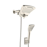 6 Spray 8 Inch High Pressure Dual Shower Head And Handheld Shower Head W/ Body Spray - Brushed Nickel - BUILDMYPLACE