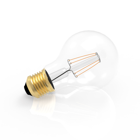 6 Watt Filament LED Light Bulb, Clear Dimmable A19 Medium (E26) Base, 120V/60Hz, 2700K, 600LM, 4 - filament - BUILDMYPLACE