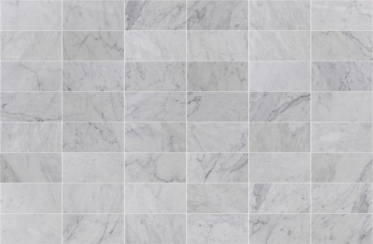 6 X 12 in. Bianco Carrara White Polished Marble Tile - BUILDMYPLACE