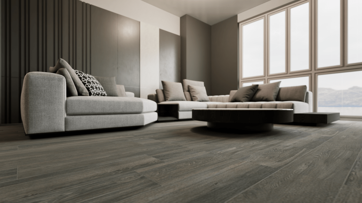 6 X 36 In Vintagewood Carbon Matte Pressed Glazed Porcelain - BUILDMYPLACE