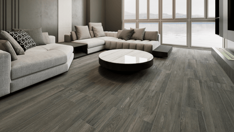 6 X 36 In Vintagewood Carbon Matte Pressed Glazed Porcelain - BUILDMYPLACE