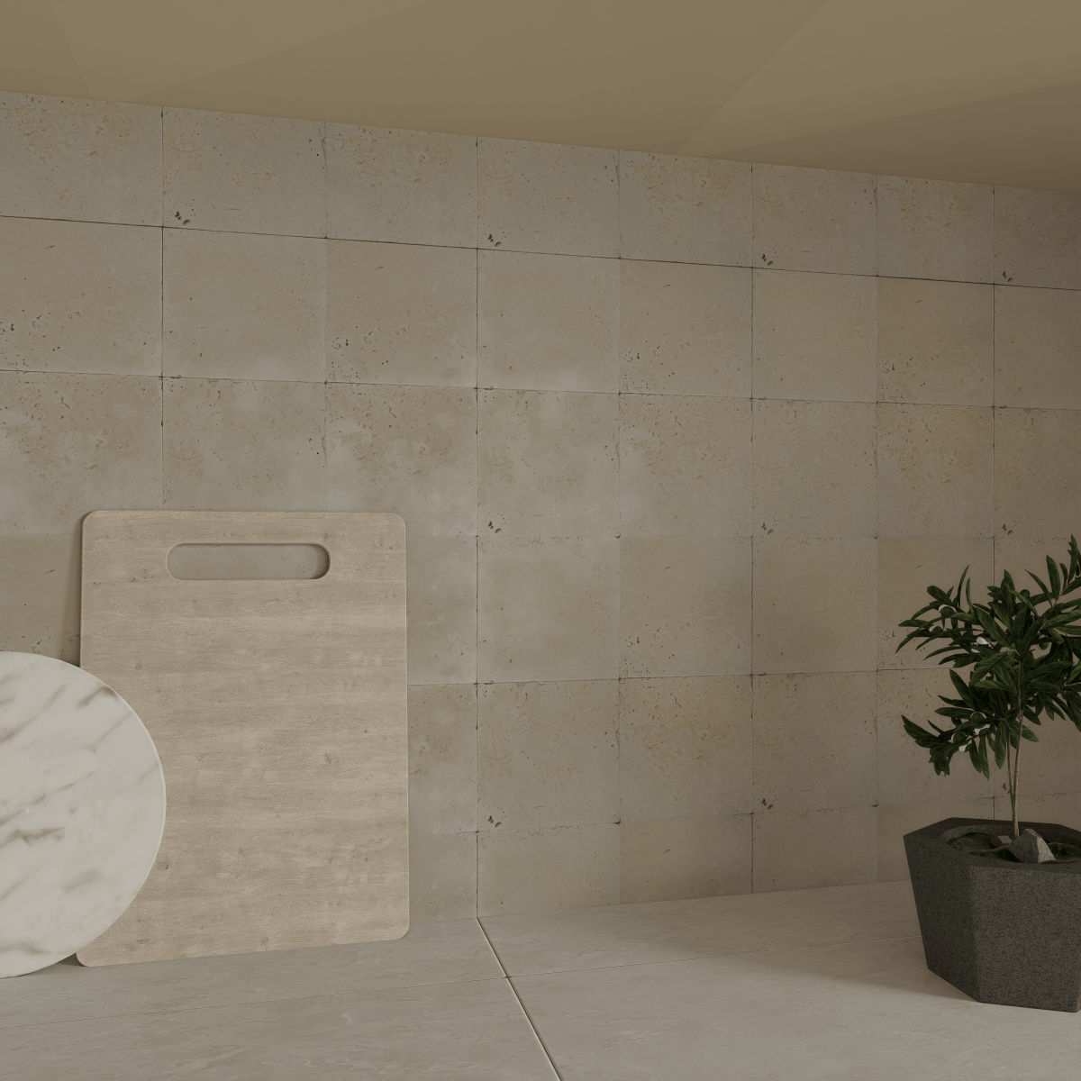 6 X 6 In Ivory Tumbled Travertine - BUILDMYPLACE