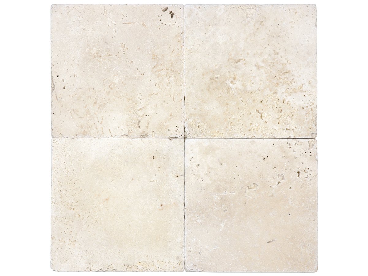 6 X 6 In Ivory Tumbled Travertine - BUILDMYPLACE