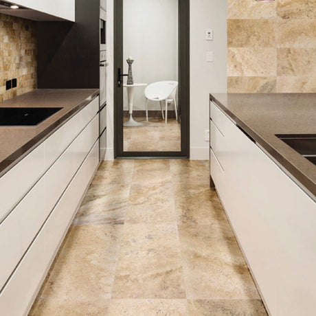 6 X 6 In Picasso Filled & Honed Travertine - BUILDMYPLACE