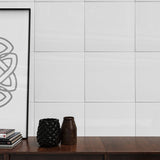 6 x 6 in. Soho Canvas White Glossy Pressed Glazed Ceramic Wall Tile - BUILDMYPLACE