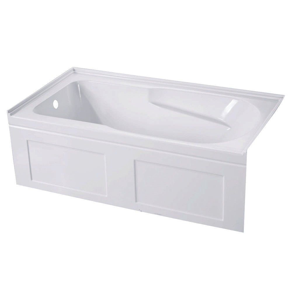 60 In. Acrylic Anti Skid White Alcove Bathtub - cUPC/UPC Certified - BUILDMYPLACE