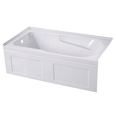 60 In. Acrylic Anti Skid White Alcove Bathtub - cUPC/UPC Certified - BUILDMYPLACE