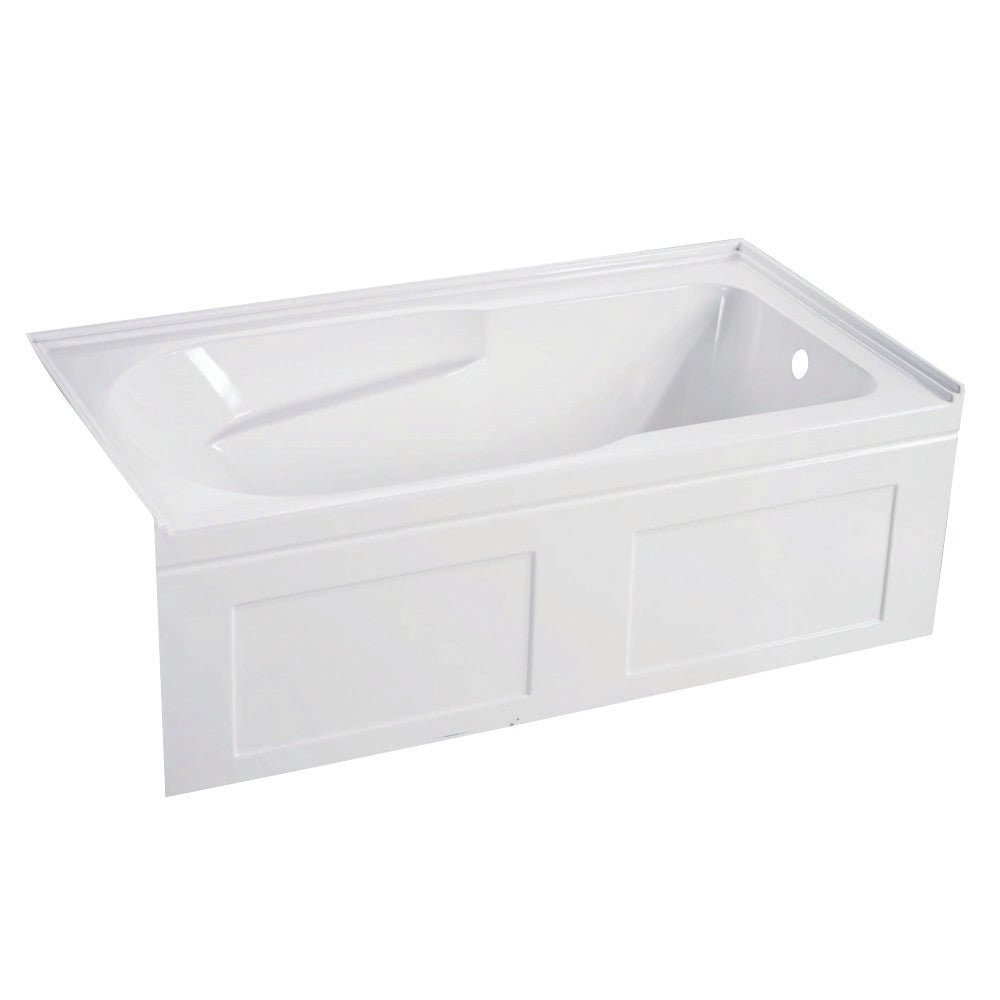 60 In. Acrylic Anti Skid White Alcove Bathtub - cUPC/UPC Certified - BUILDMYPLACE