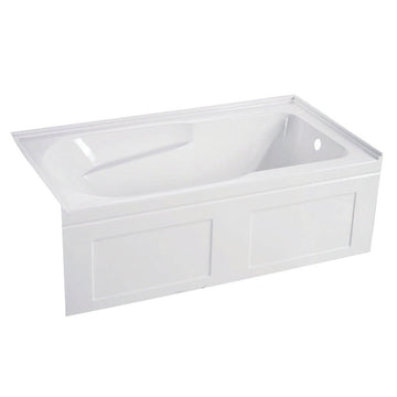 60 In. Acrylic Anti Skid White Alcove Bathtub - cUPC/UPC Certified