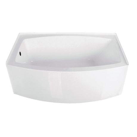 60 In. Acrylic Curved Apron Alcove Bathtub in White - cUPC/UPC Certified - BUILDMYPLACE