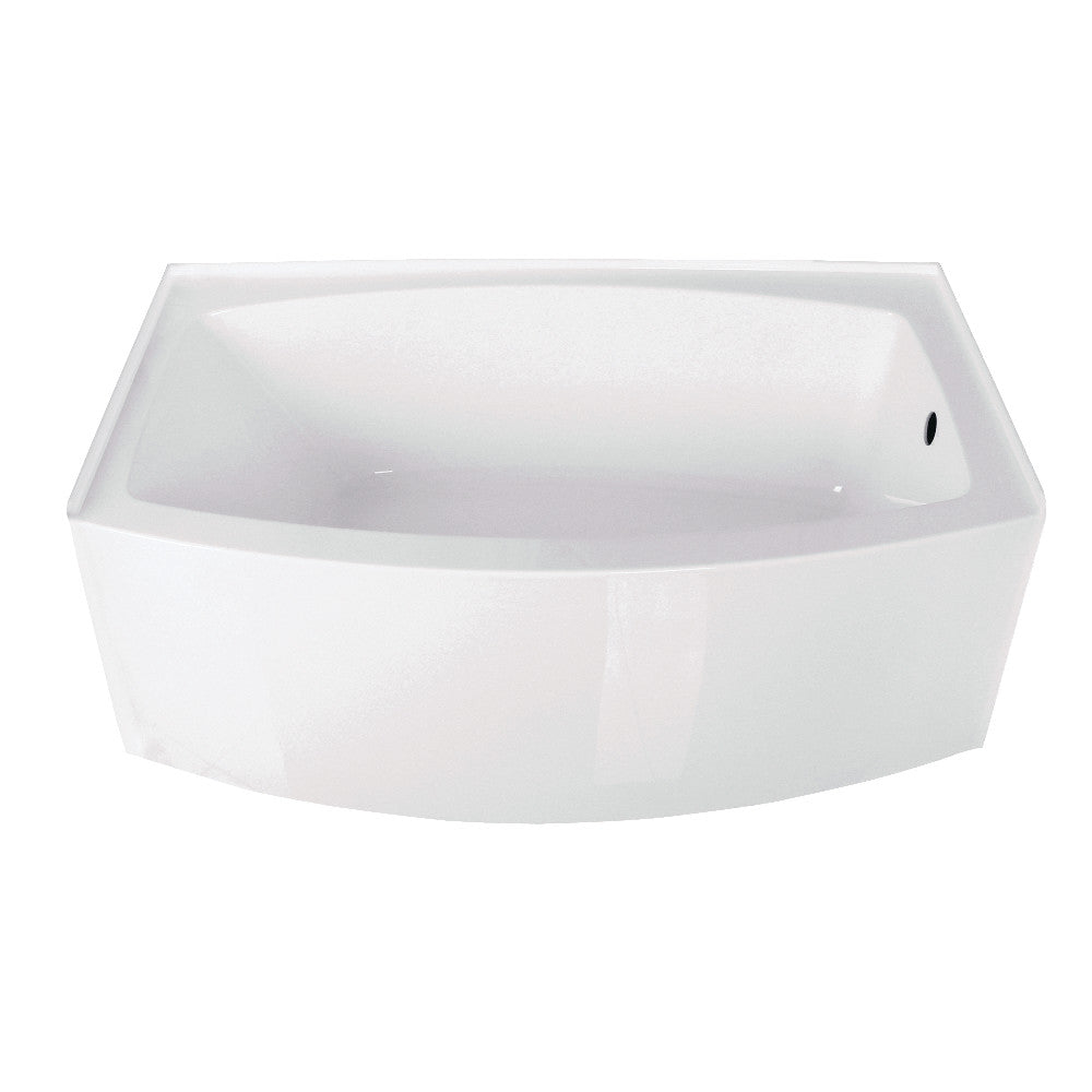 60 In. Acrylic Curved Apron Alcove Bathtub in White - cUPC/UPC Certified - BUILDMYPLACE