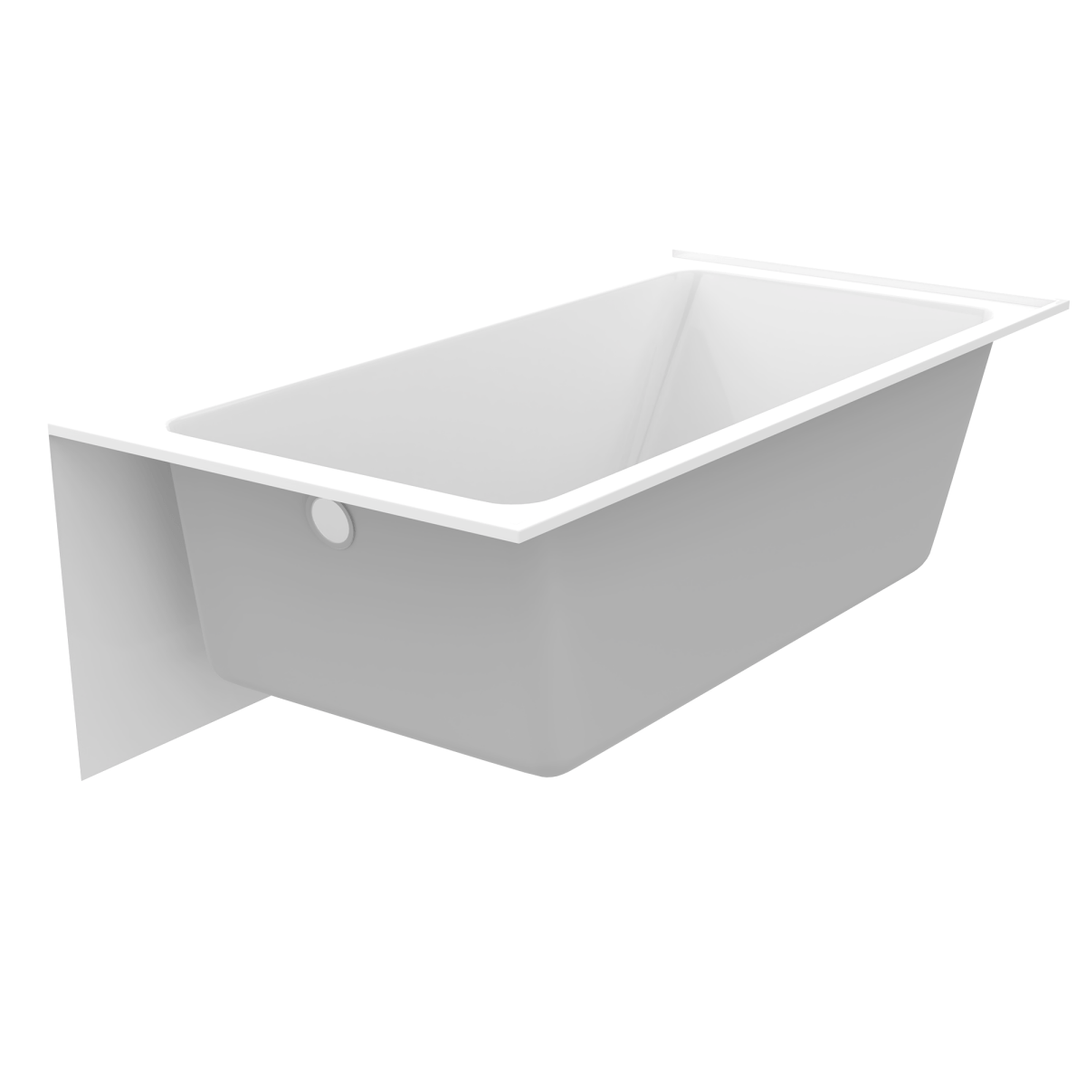 60 In. Alcove Acrylic Bathtub in Glossy White with Chrome Plated Overflow Cover - Right Drain - BUILDMYPLACE