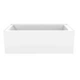 60 In. Alcove Acrylic Bathtub in Glossy White with Chrome Plated Overflow Cover - Right Drain - BUILDMYPLACE