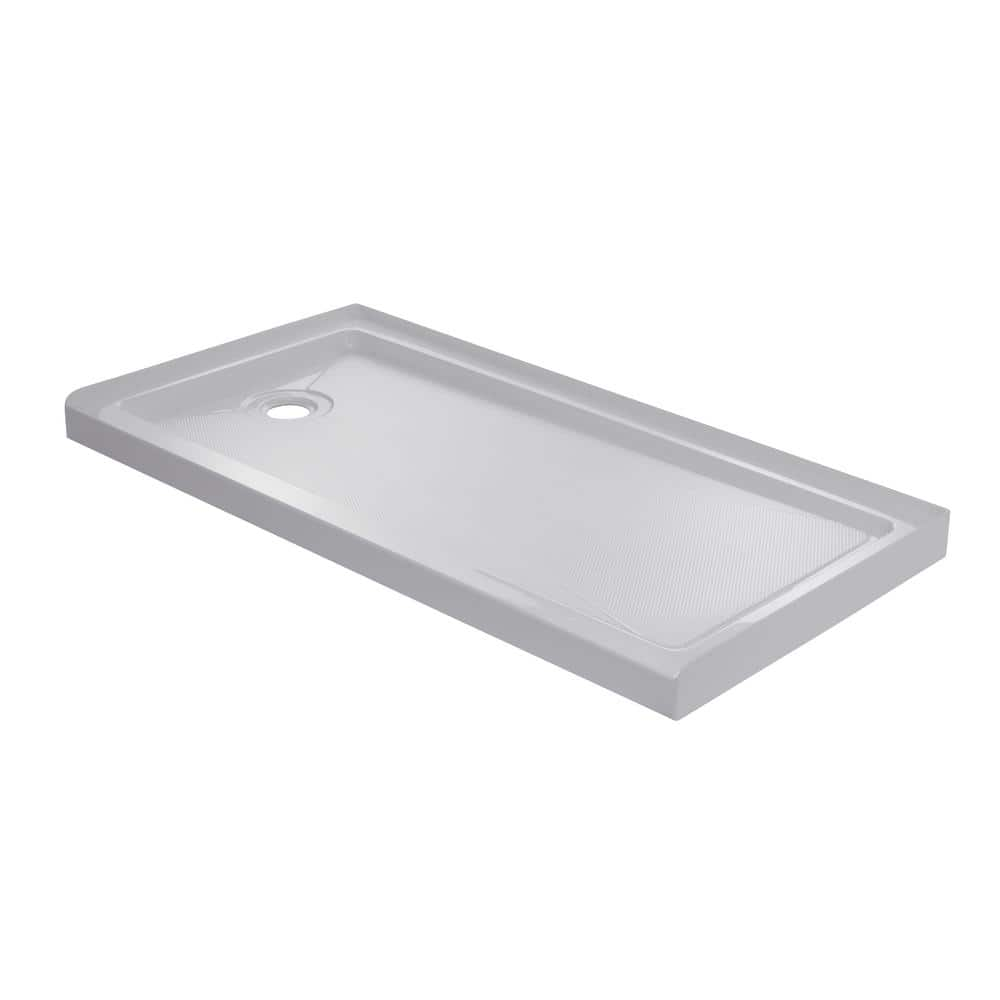 60 in. L x 36 in. W Single Threshold Alcove Shower Pan in White - BUILDMYPLACE