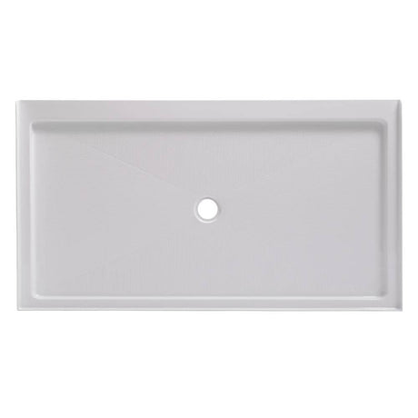 60 in. L x 36 in. W Single Threshold Alcove Shower Pan in White - BUILDMYPLACE