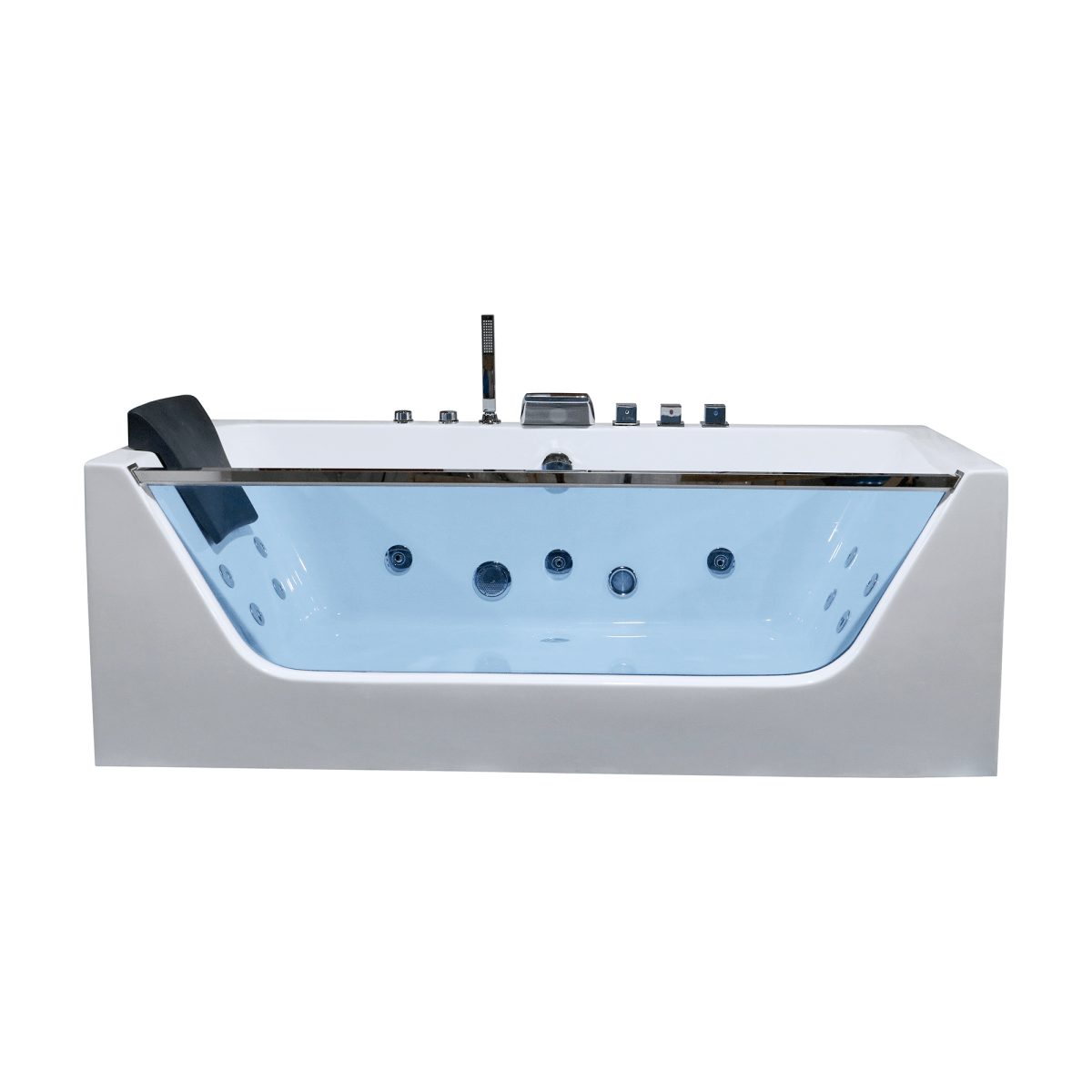 60 x 30 in. White Acrylic Freestanding Whirlpool Jets SPA Bathtub with Center Drain - BUILDMYPLACE