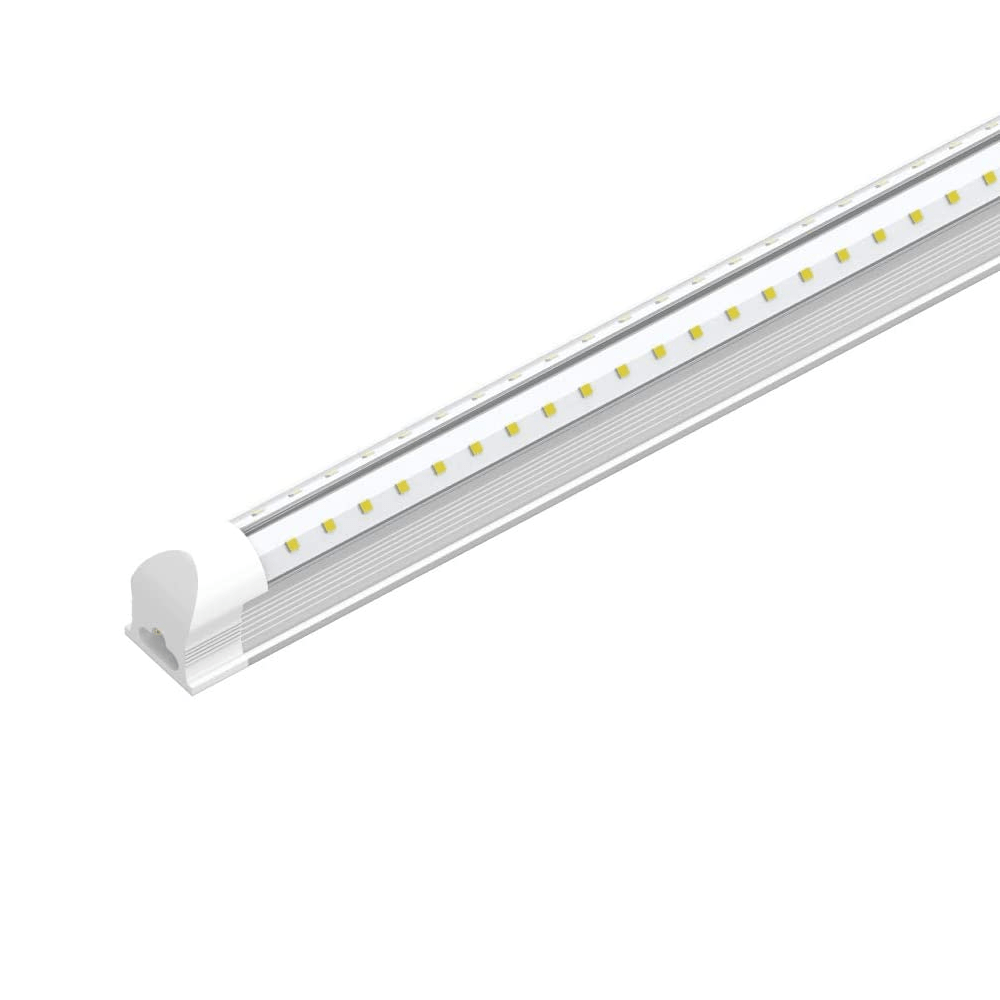 60W 8ft V Shape LED Tube Integrated Lights - 5000k - Clear Cover Super Bright - T8 Utility Shop Light - BUILDMYPLACE