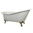 61" Cast Iron Slipper Bathtub with Feet and 7" Faucet Drillings - BUILDMYPLACE