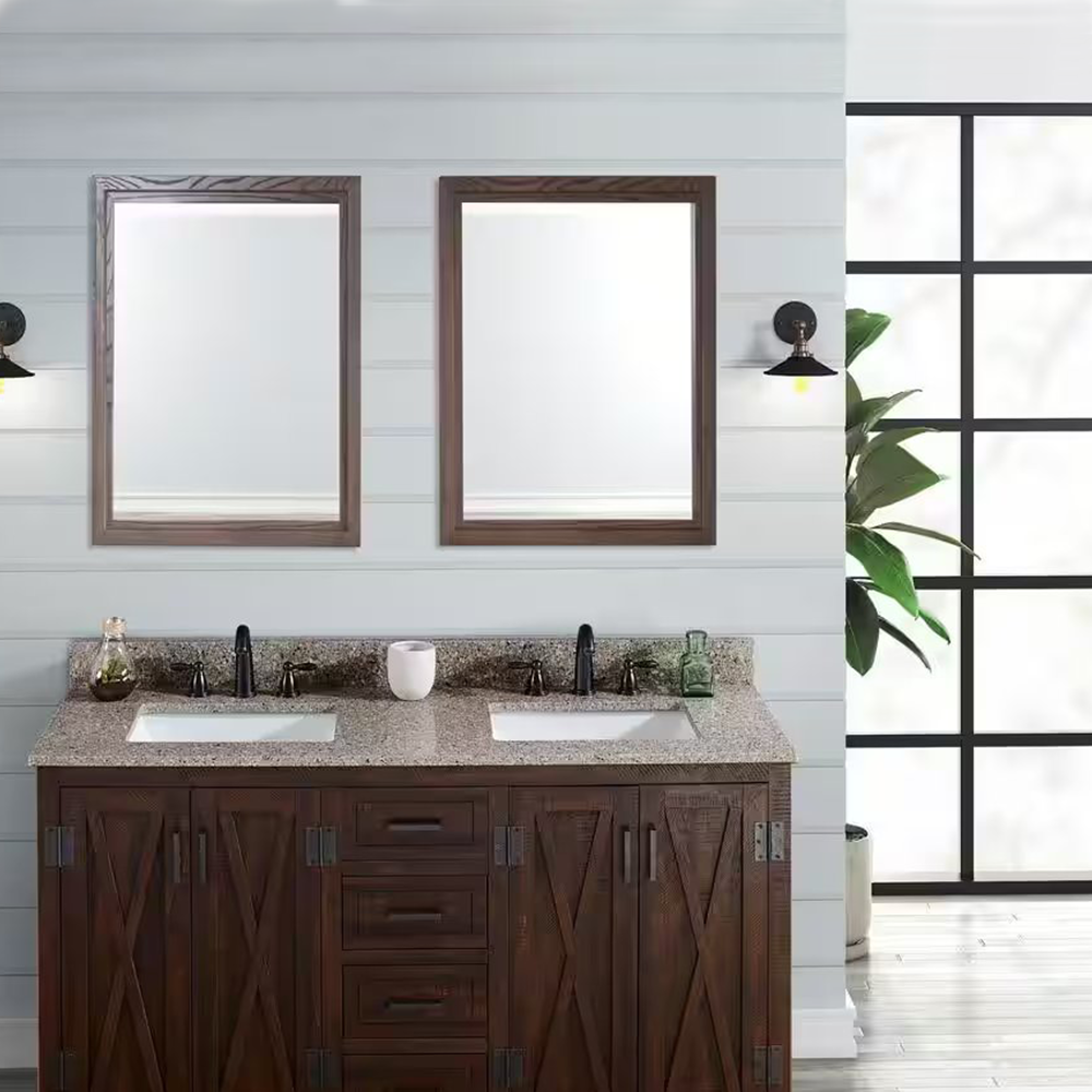 Siena Quartz Rectangular Bathroom Vanity Top with White Undermount Sink