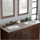 Siena Quartz Rectangular Bathroom Vanity Top with White Undermount Sink