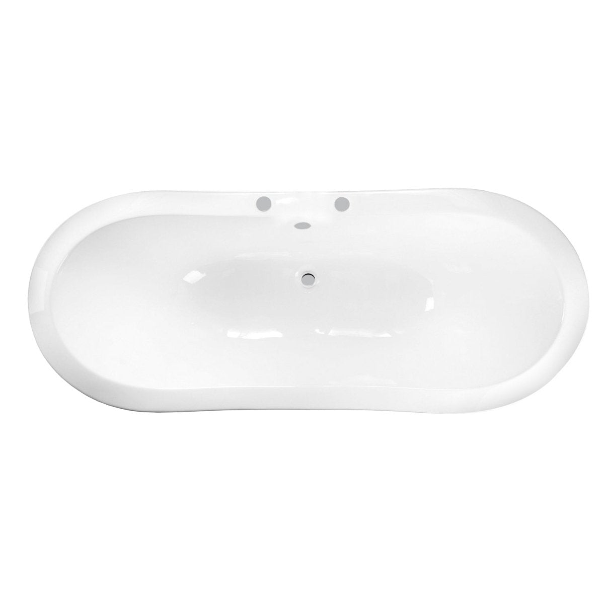 61 - Inch Cast Iron Double Slipper Clawfoot Tub with 7 - Inch Faucet Drillings - BUILDMYPLACE