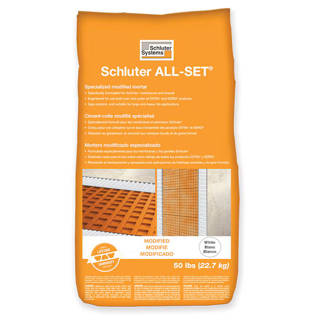 Schluter All-Set White 50 lbs Bag Premium Unmodified Thin-set  Mortar