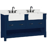 Bathroom Vanity in Navy Blue With Sink - Premium Farmington Family