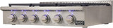 KUCHT Professional 36 in. Natural Gas Range-Top with Sealed Burners in Stainless Steel with Classic Silver Knobs