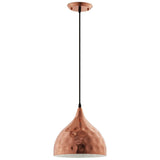 6.5" Dimple Rose - Gold Plated Pendant Ceiling Light - 60W - Bell Shaped - BUILDMYPLACE