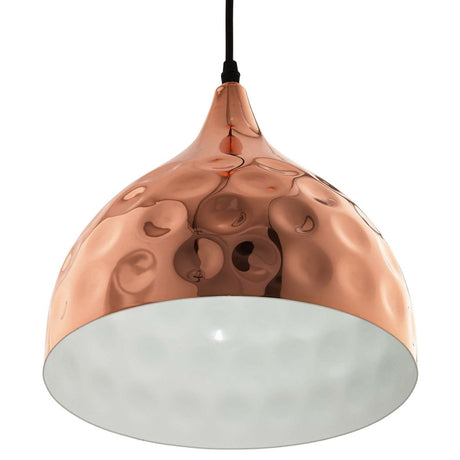 6.5" Dimple Rose - Gold Plated Pendant Ceiling Light - 60W - Bell Shaped - BUILDMYPLACE