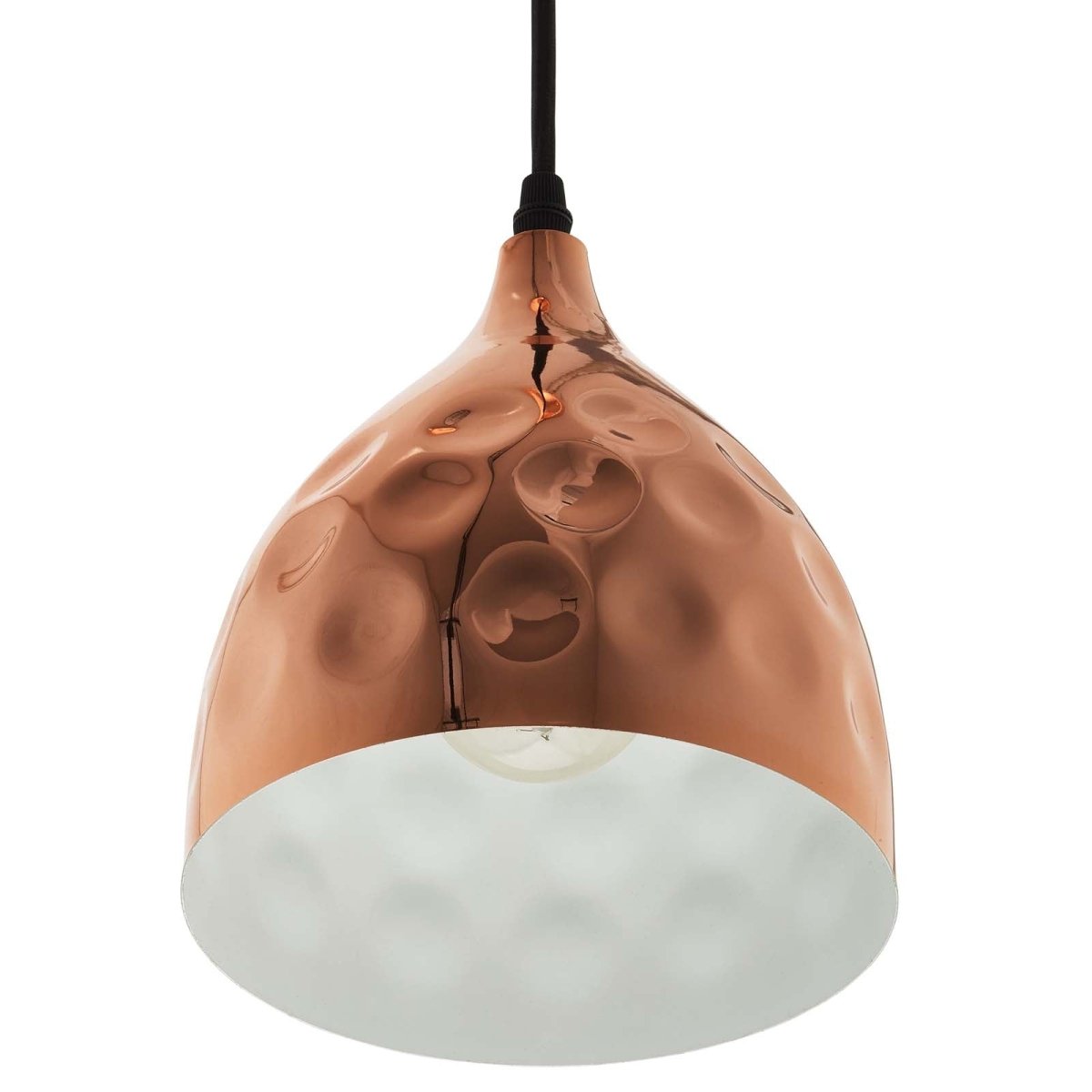 6.5" Dimple Rose - Gold Plated Pendant Ceiling Light - 60W - Bell Shaped - BUILDMYPLACE