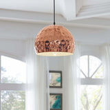 6.5" Dimple Rose - Gold Plated Pendant Ceiling Light - 60W - Bell Shaped - BUILDMYPLACE