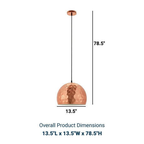 6.5" Dimple Rose - Gold Plated Pendant Ceiling Light - 60W - Bell Shaped - BUILDMYPLACE