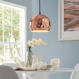 6.5" Dimple Rose - Gold Plated Pendant Ceiling Light - 60W - Bell Shaped - BUILDMYPLACE