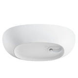 65 Inch Floor Mounted Freestanding Soaking Oval Shape Bathtub with Matte Finish Center Drain & Overflow Hole - BUILDMYPLACE