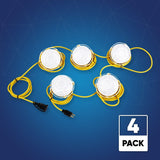 65W String Work Light With Cage - 5000K, 50ft, 8000 Lumens , IP65 rated , 5 Lights Per Bunch - BUILDMYPLACE