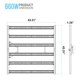 660W Led Grow Light, 100 - 277 V, 2.8µmol/j, Dimmable, Commercial Led Plant Lights for Indoor Hydroponics Greenhouse Plants Veg and Bloom - BUILDMYPLACE