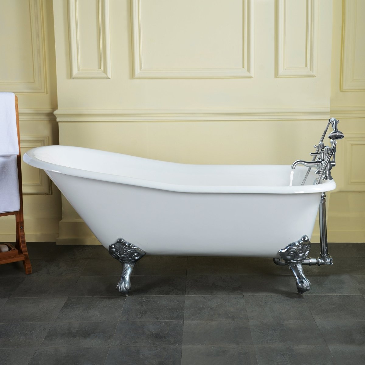 67 in. Cast Iron Clawfoot Tub with 7" Faucet Drillings - BUILDMYPLACE