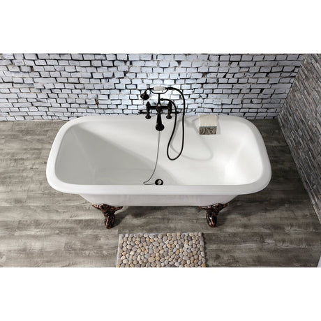 67 - Inch Cast Iron Double Ended Clawfoot Tub with 7 - Inch Faucet Drillings - BUILDMYPLACE